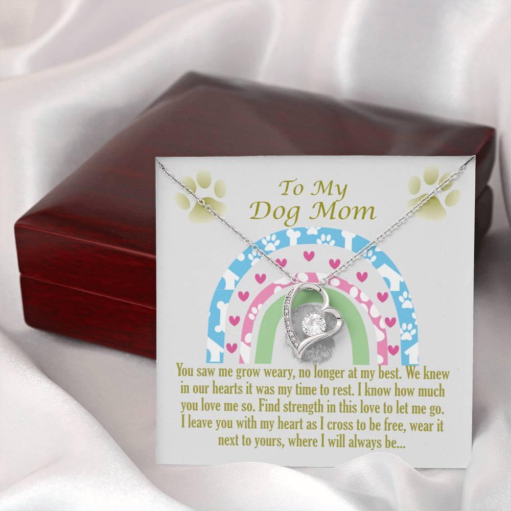 To My Dog Mom, Remembrance Forever Love Heart Necklace, Loss Of Pet Gift - Giftagic
