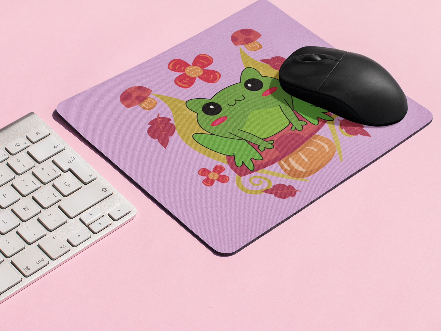 Cute Kawaii Frog Cottagecore Mousepad