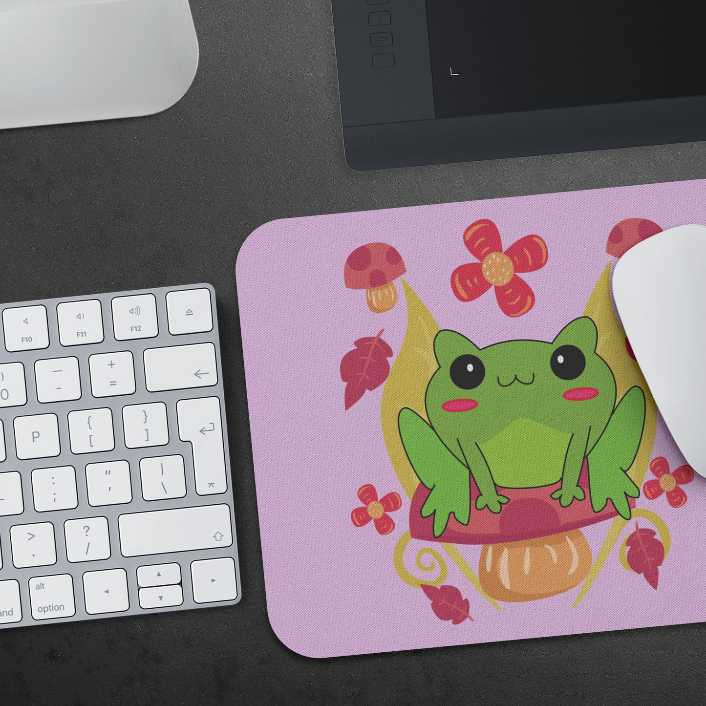 Cute Kawaii Frog Cottagecore Mousepad