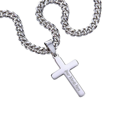 Dad From Daughter Cuban Chain With Cross Gift