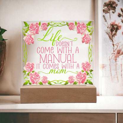 Gift For Mom, Acrylic Sign With Meaningful Phrase And Floral Design