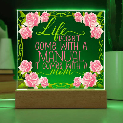 Gift For Mom, Acrylic Sign With Meaningful Phrase And Floral Design