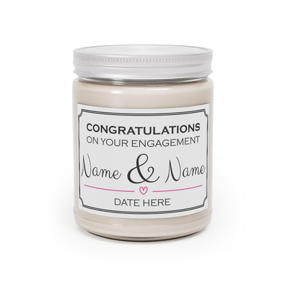 Personalized Scented Aromatherapy 9oz Candle, Engagement Gift