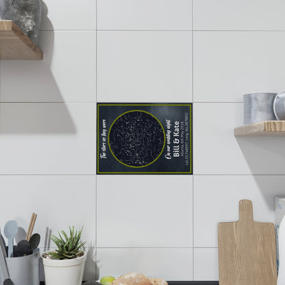 Custom Star Map Ceramic Photo Tile For Anniversaries