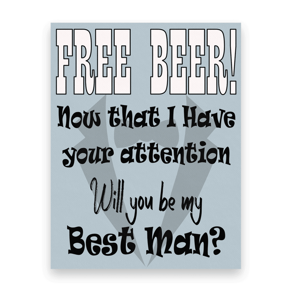 Best Man Proposal Card - Free Beer - Giftagic