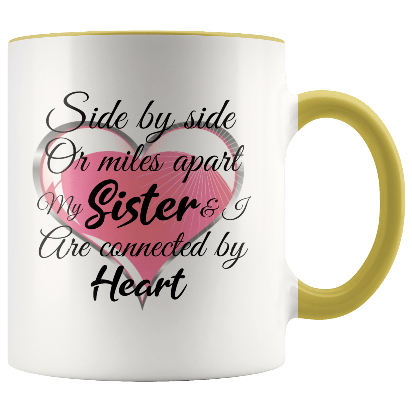 Sisters Connected By Heart Mug - Giftagic