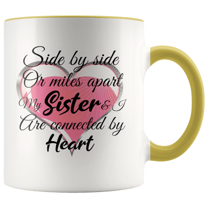 Sisters Connected By Heart Mug - Giftagic