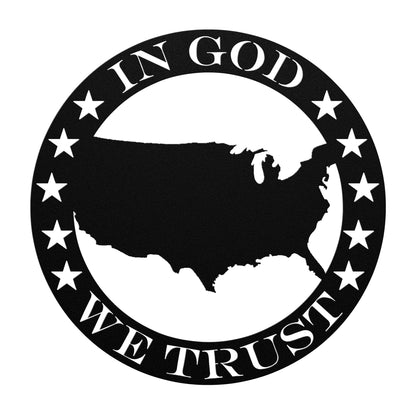 Americana Metal Wall Art, In God We Trust