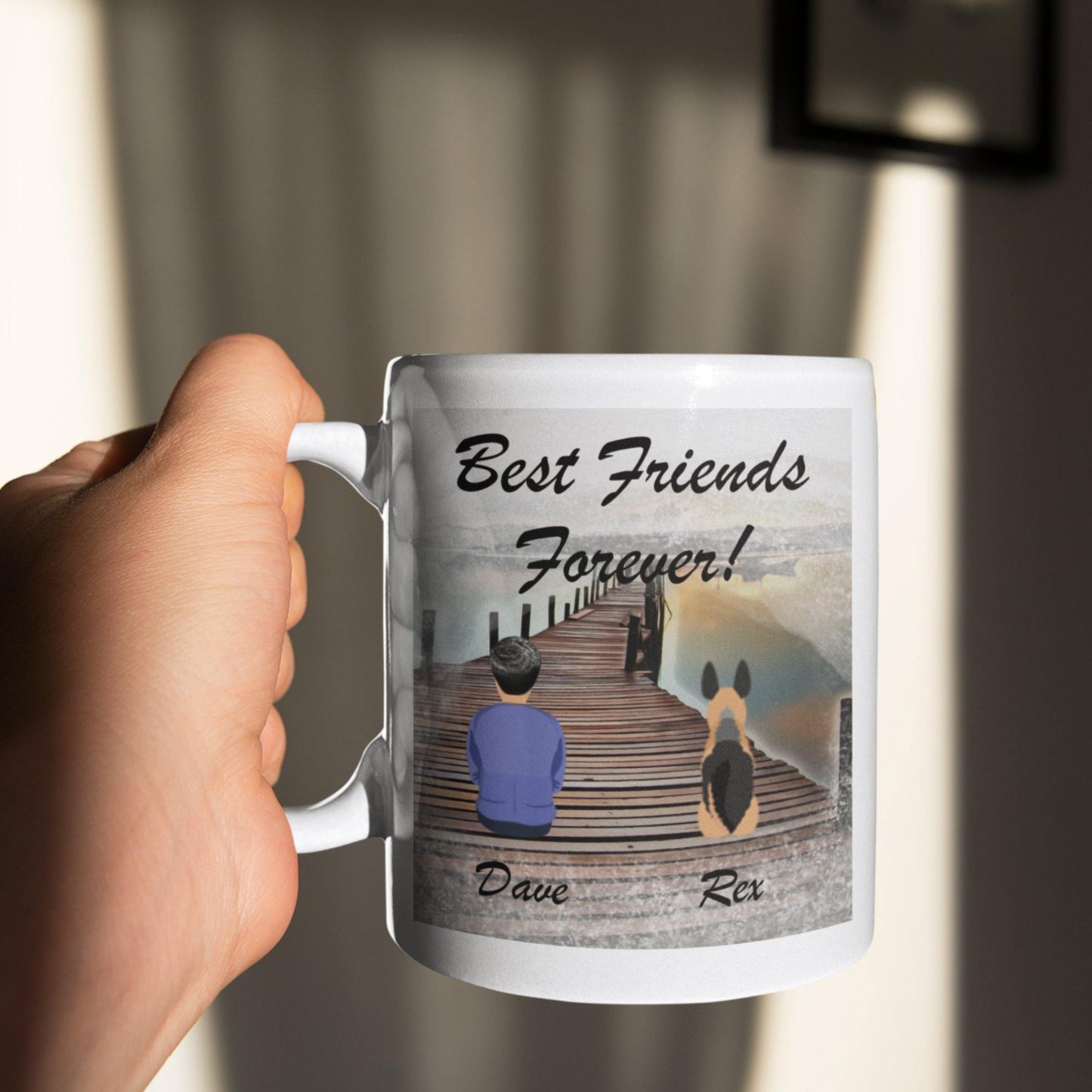 Best Friends Forever Man & Dog Personalized 11oz Coffee Mug - Giftagic