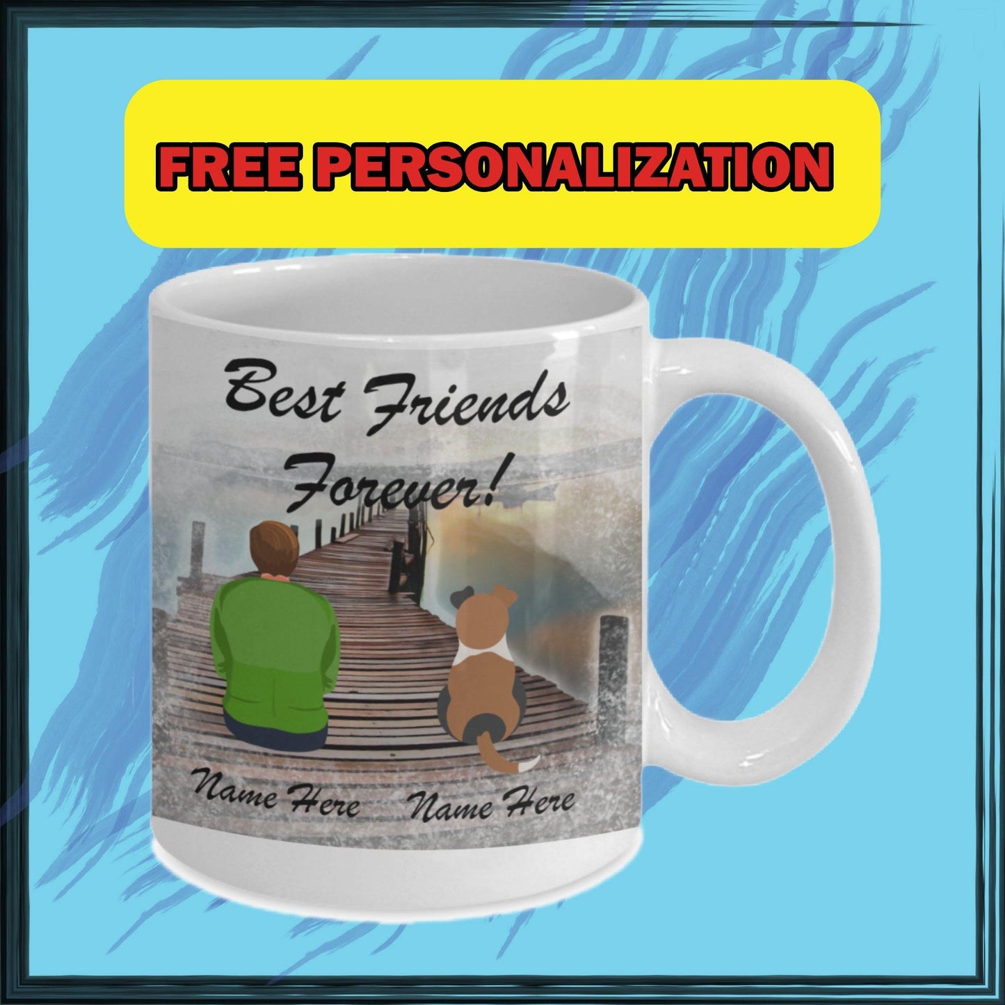 Best Friends Forever Man & Dog Personalized 11oz Coffee Mug - Giftagic