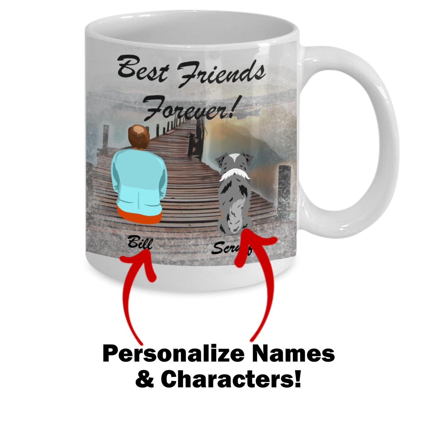 Best Friends Forever Man & Dog Personalized 11oz Coffee Mug - Giftagic