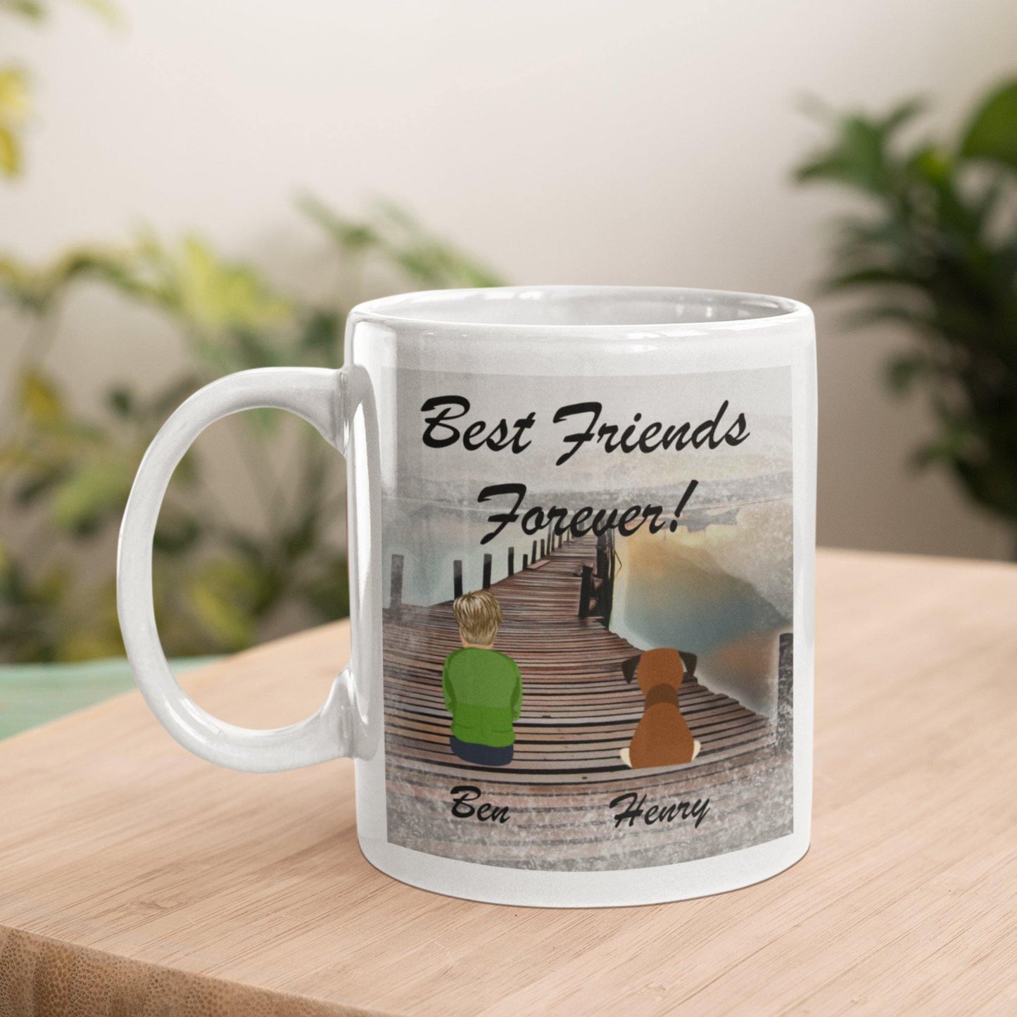 Best Friends Forever Man & Dog Personalized 11oz Coffee Mug - Giftagic