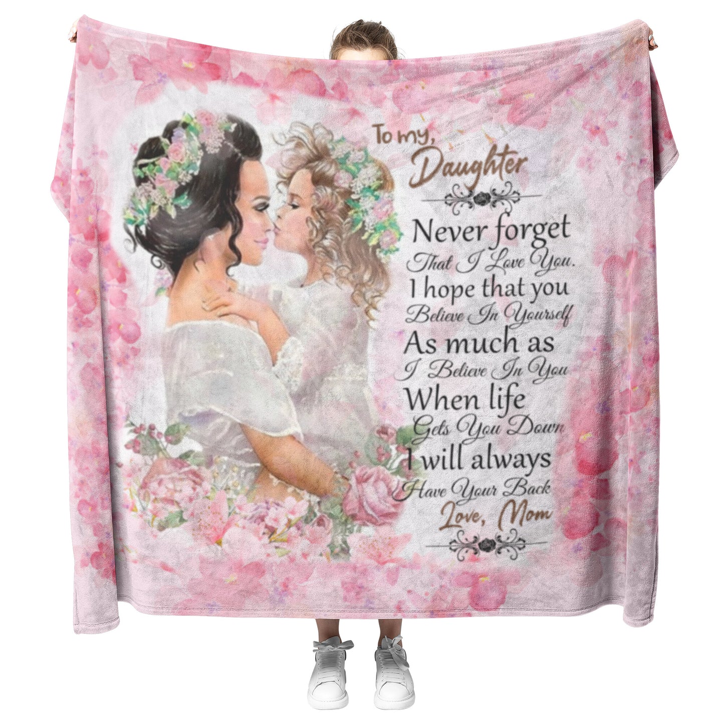 Fleece blanket for daughter, never forget