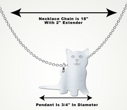 Kitten Silver Necklace - Omtheo Gifts