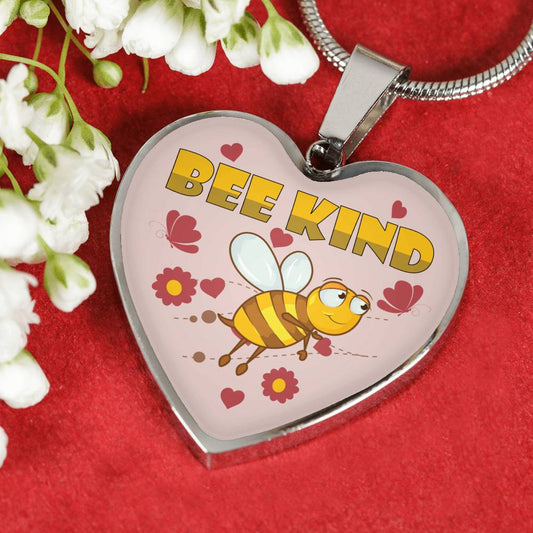 Bee Kind Luxury Heart Pendant Necklace