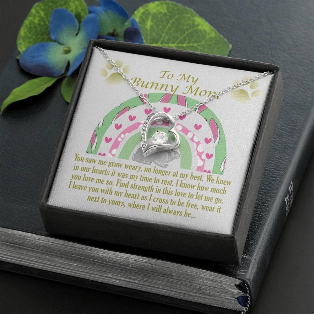 To My Bunny Mom, Remembrance Forever Love Heart Necklace, Memorial Gift For Loss Of Pet - Giftagic