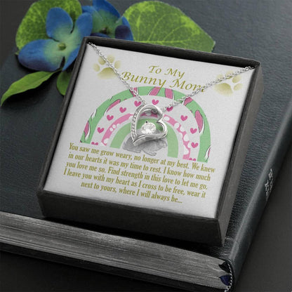 To My Bunny Mom, Remembrance Forever Love Heart Necklace, Memorial Gift For Loss Of Pet - Giftagic