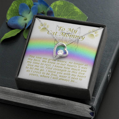 To My Cat Mommy, Remembrance Forever Love Heart Necklace, Gift For Loss Of Pet - Giftagic