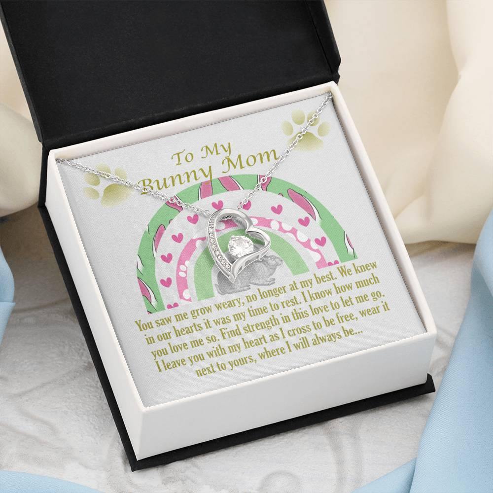 To My Bunny Mom, Remembrance Forever Love Heart Necklace, Memorial Gift For Loss Of Pet - Giftagic