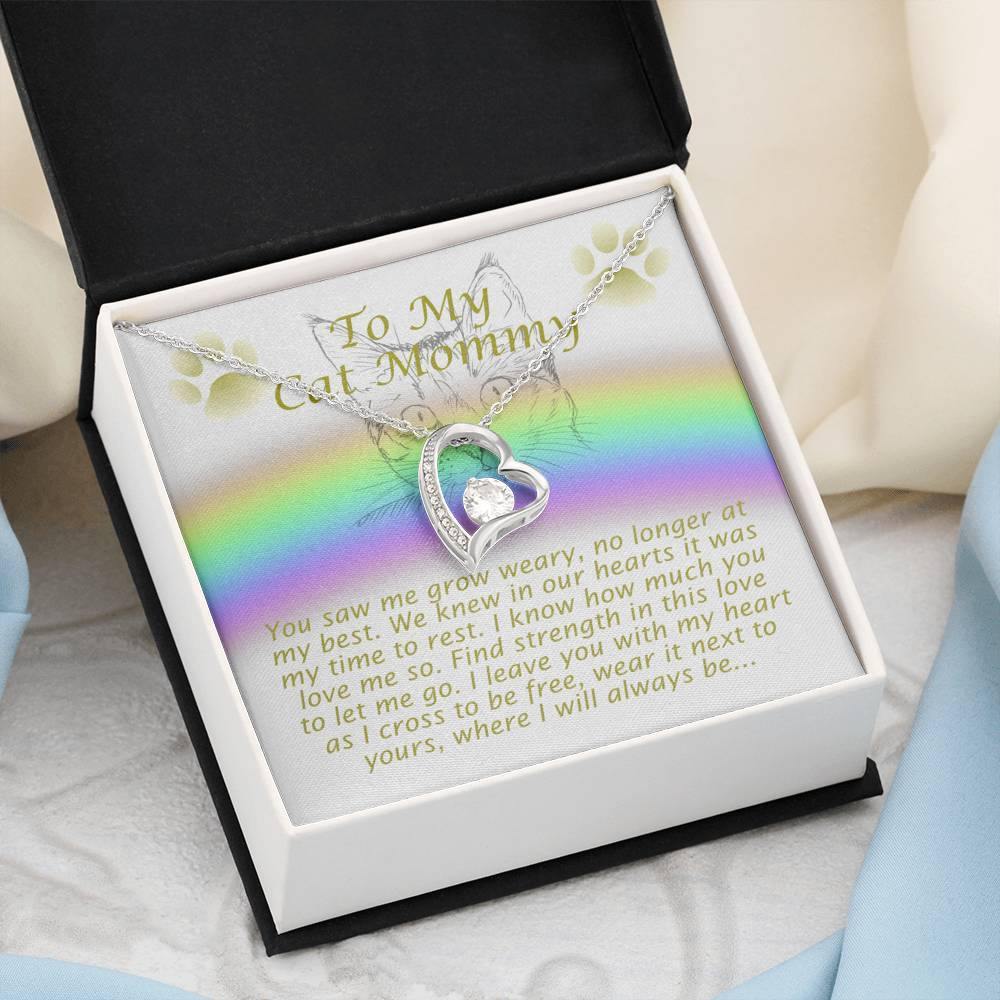 To My Cat Mommy, Remembrance Forever Love Heart Necklace, Gift For Loss Of Pet - Giftagic