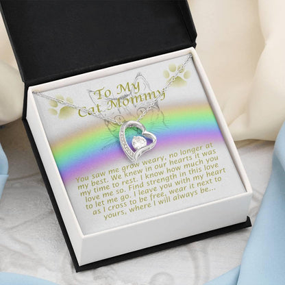 To My Cat Mommy, Remembrance Forever Love Heart Necklace, Gift For Loss Of Pet - Giftagic