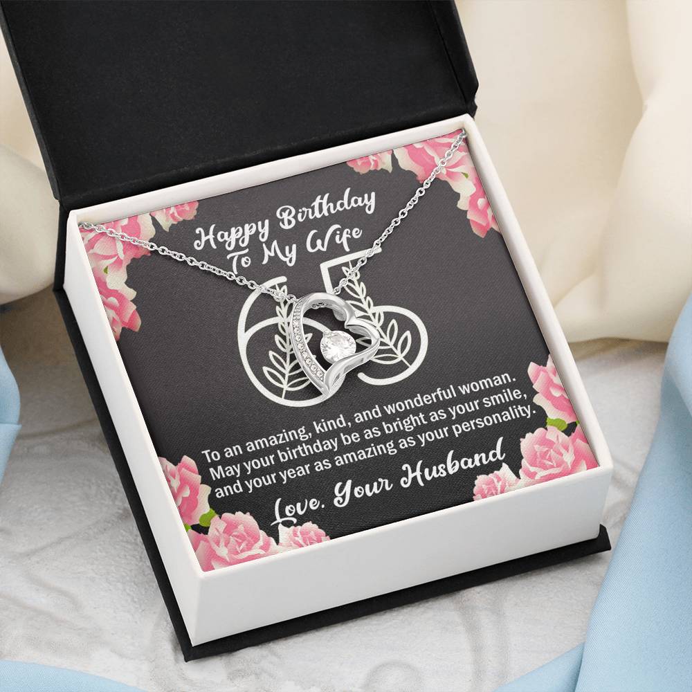 To My Wife 65th Birthday Forever Love Necklace
