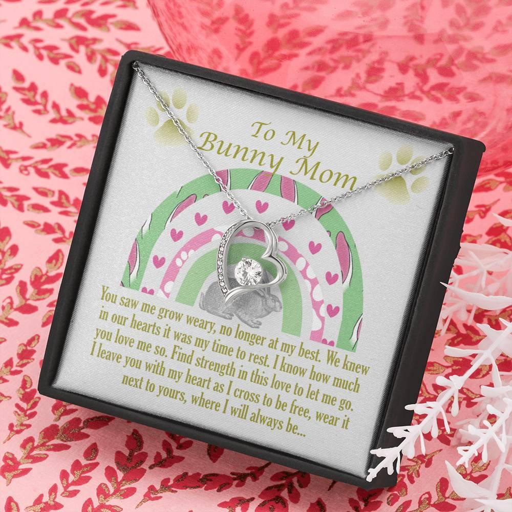 To My Bunny Mom, Remembrance Forever Love Heart Necklace, Memorial Gift For Loss Of Pet - Giftagic