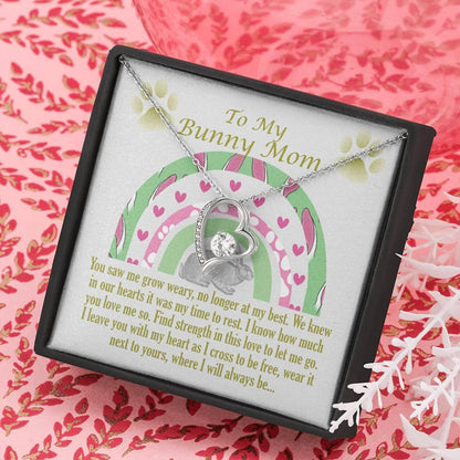 To My Bunny Mom, Remembrance Forever Love Heart Necklace, Memorial Gift For Loss Of Pet - Giftagic