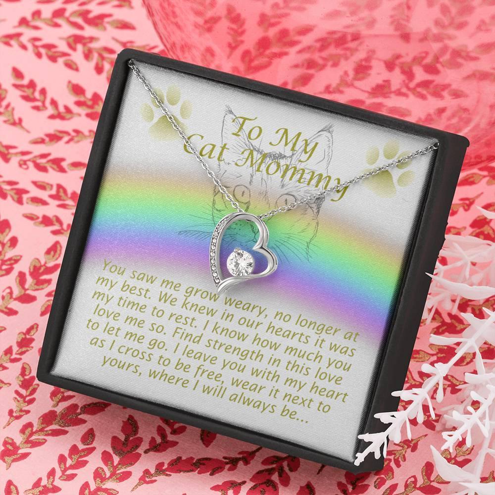 To My Cat Mommy, Remembrance Forever Love Heart Necklace, Gift For Loss Of Pet - Giftagic