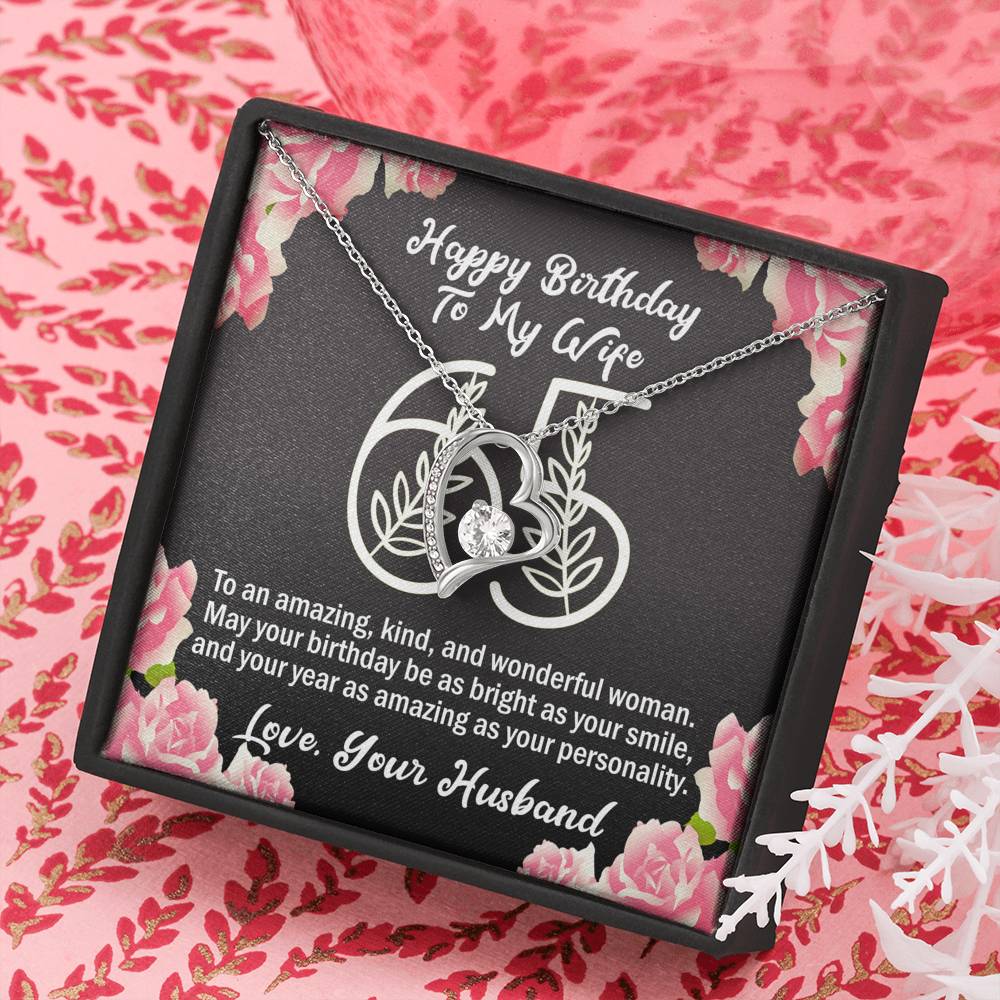 To My Wife 65th Birthday Forever Love Necklace