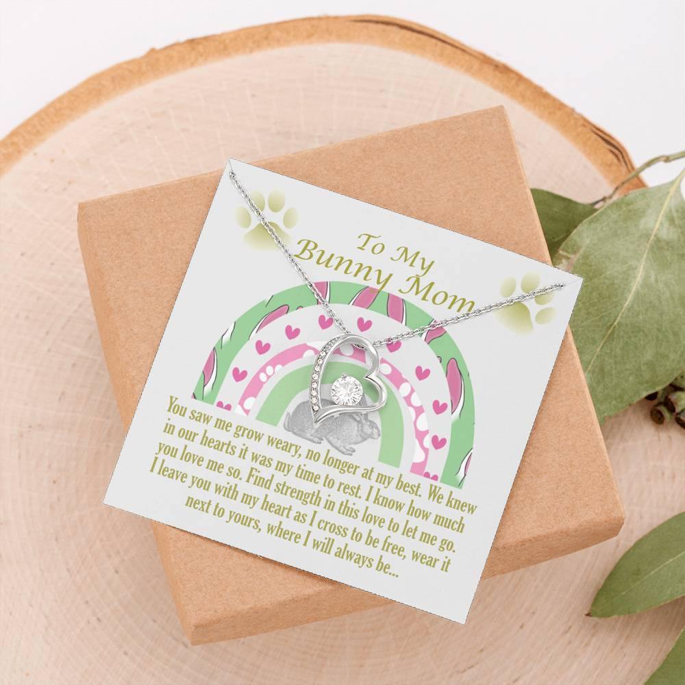 To My Bunny Mom, Remembrance Forever Love Heart Necklace, Memorial Gift For Loss Of Pet - Giftagic