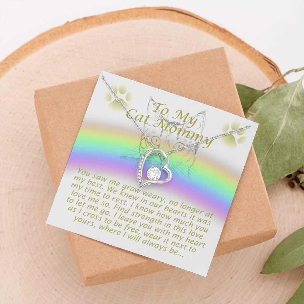To My Cat Mommy, Remembrance Forever Love Heart Necklace, Gift For Loss Of Pet - Giftagic