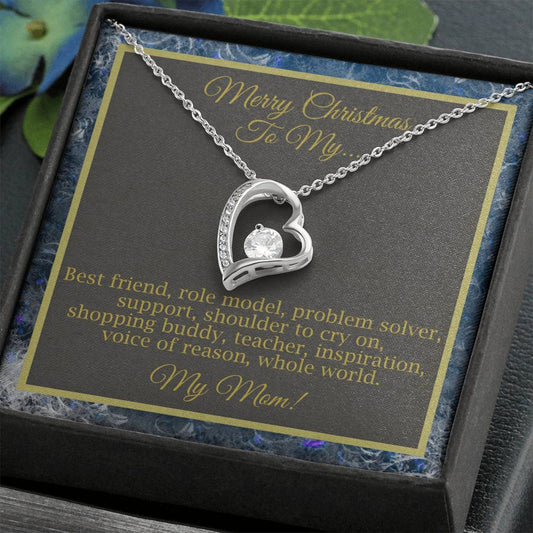 Merry Christmas To My Mom Forever Love Necklace
