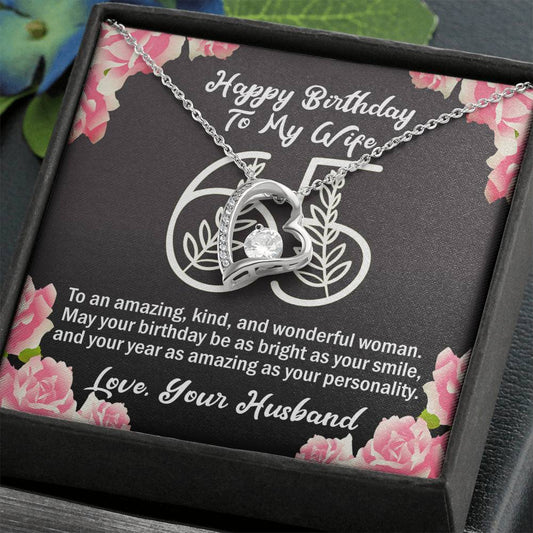 To My Wife 65th Birthday Forever Love Necklace