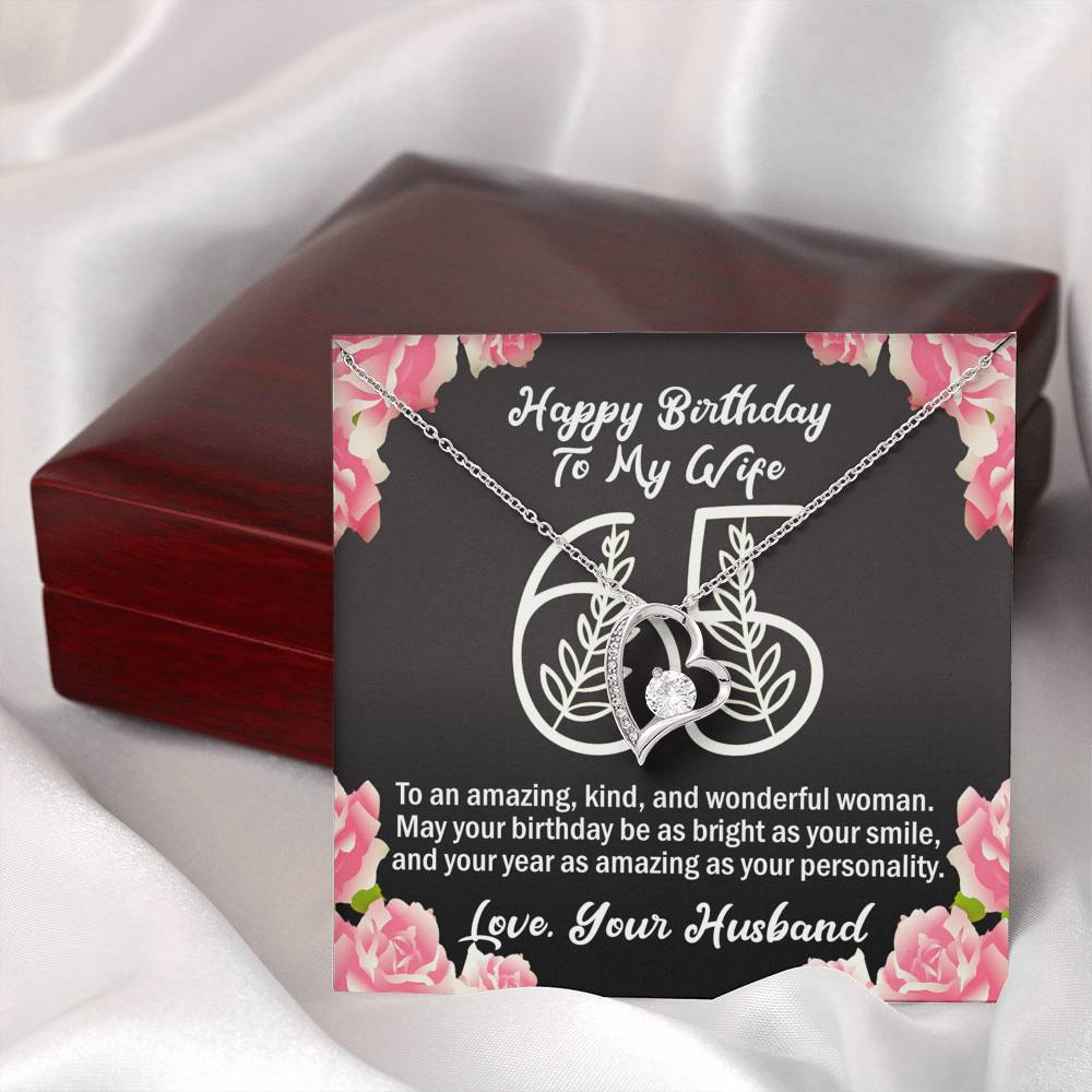 To My Wife 65th Birthday Forever Love Necklace