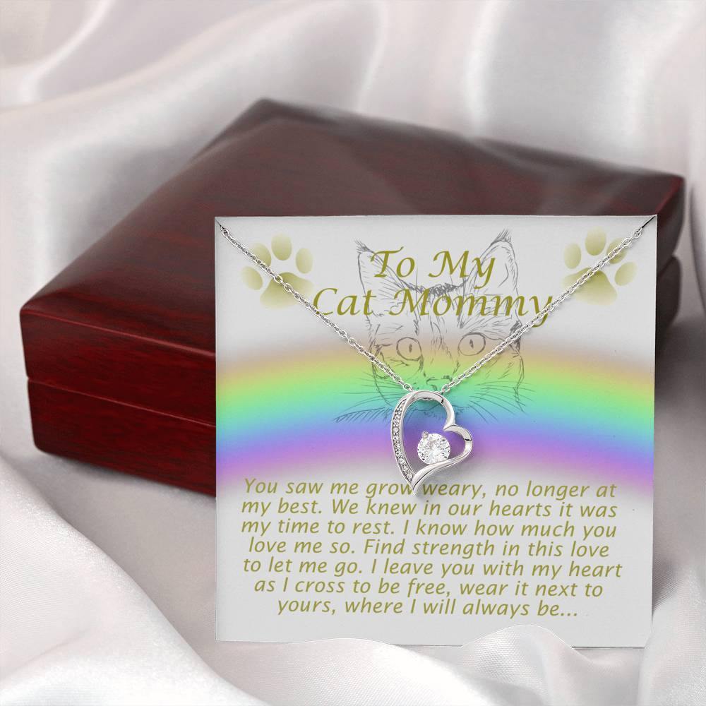 To My Cat Mommy, Remembrance Forever Love Heart Necklace, Gift For Loss Of Pet - Giftagic