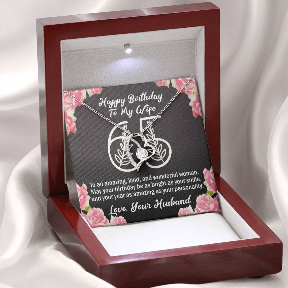 To My Wife 65th Birthday Forever Love Necklace