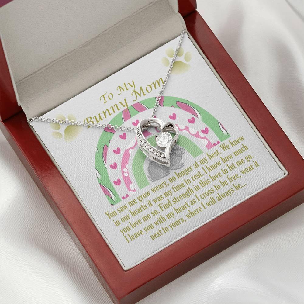 To My Bunny Mom, Remembrance Forever Love Heart Necklace, Memorial Gift For Loss Of Pet - Giftagic