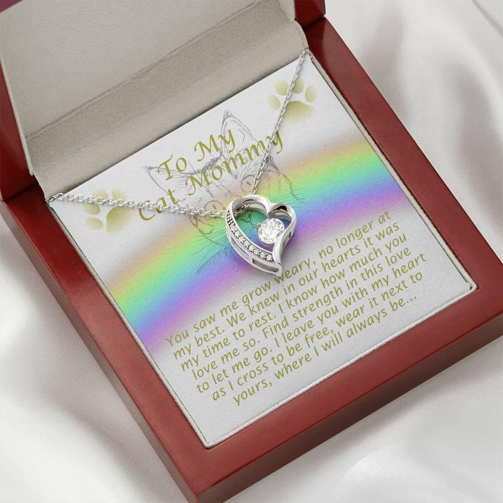 To My Cat Mommy, Remembrance Forever Love Heart Necklace, Gift For Loss Of Pet - Giftagic
