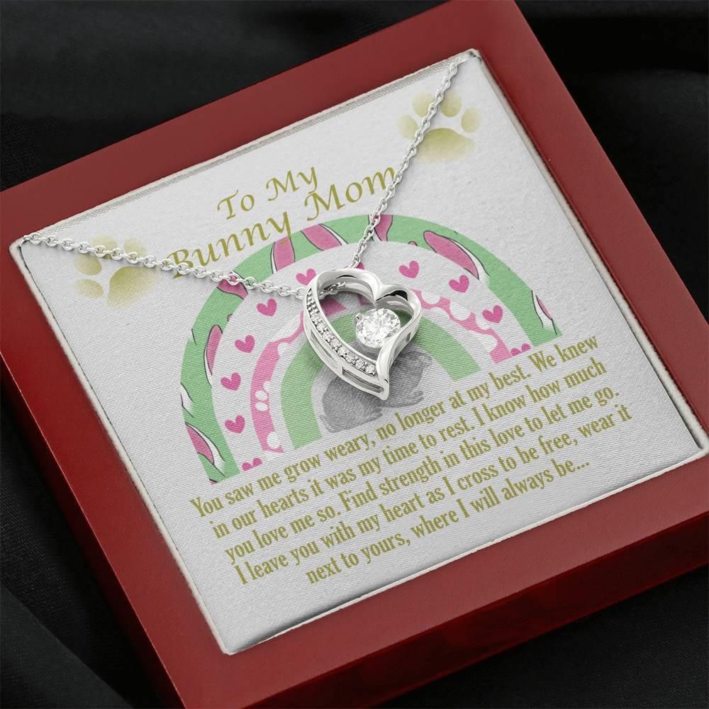 To My Bunny Mom, Remembrance Forever Love Heart Necklace, Memorial Gift For Loss Of Pet - Giftagic