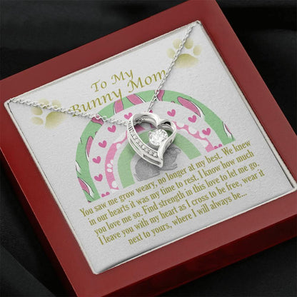 To My Bunny Mom, Remembrance Forever Love Heart Necklace, Memorial Gift For Loss Of Pet - Giftagic