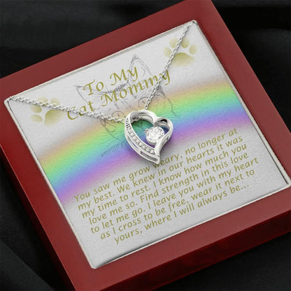 To My Cat Mommy, Remembrance Forever Love Heart Necklace, Gift For Loss Of Pet - Giftagic