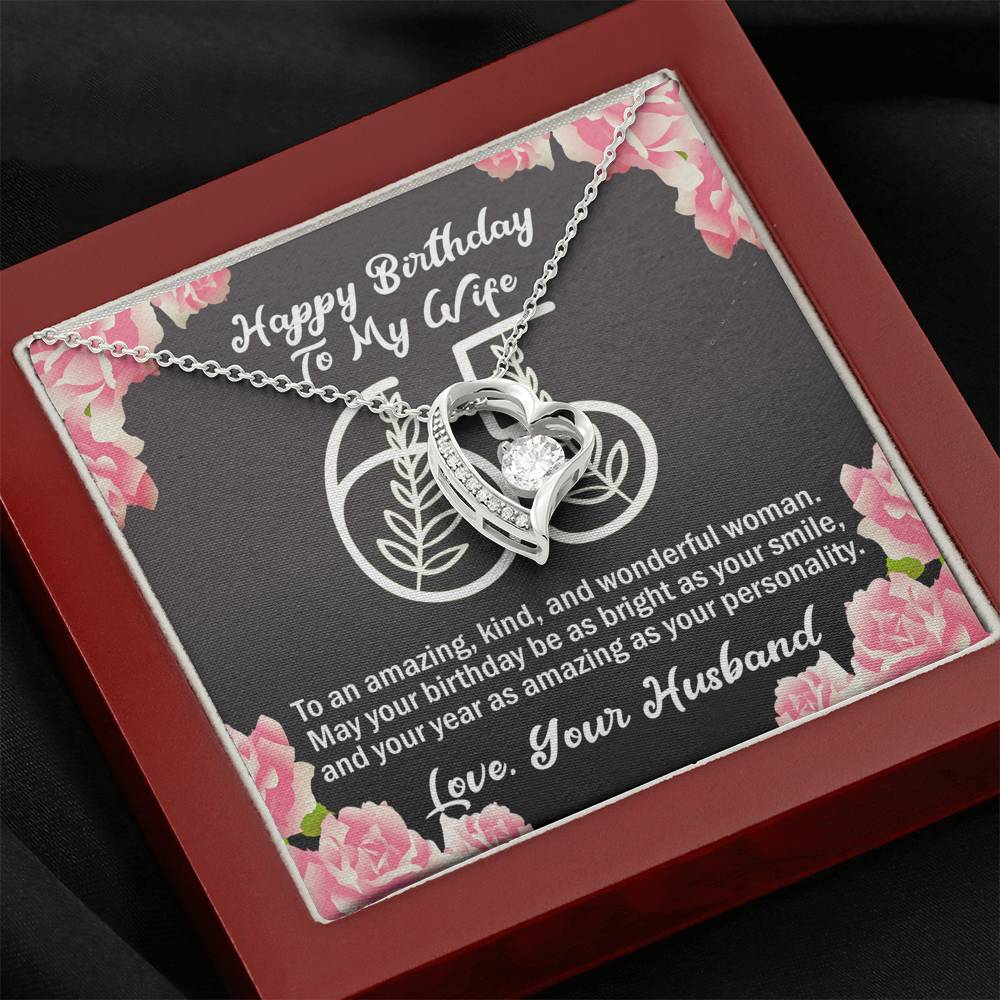 To My Wife 65th Birthday Forever Love Necklace