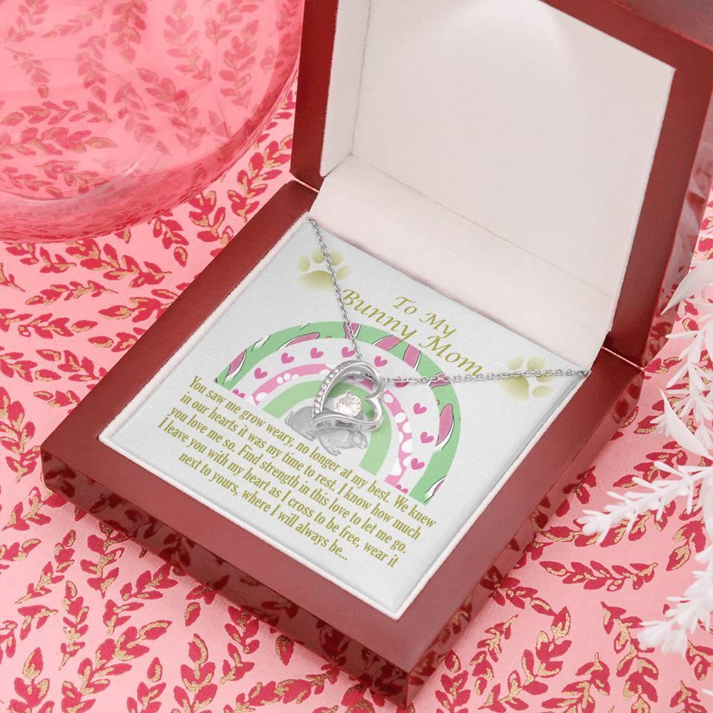 To My Bunny Mom, Remembrance Forever Love Heart Necklace, Memorial Gift For Loss Of Pet - Giftagic