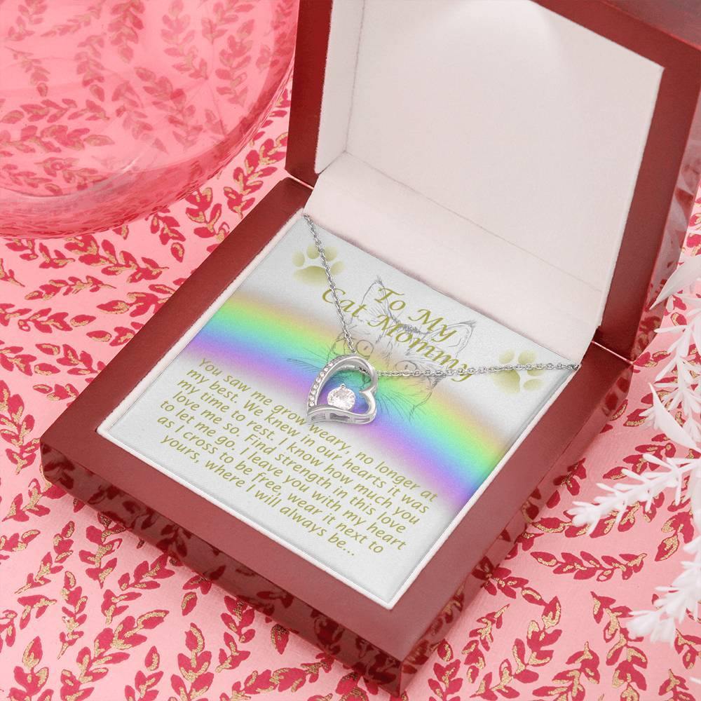 To My Cat Mommy, Remembrance Forever Love Heart Necklace, Gift For Loss Of Pet - Giftagic