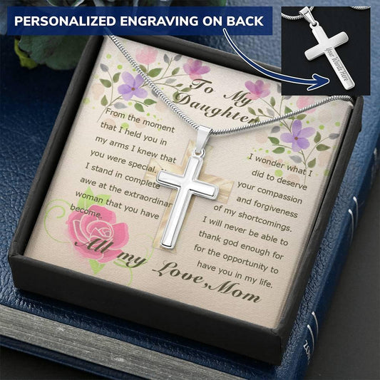 special To My Daughter Personalized Cross Necklace - Giftagic