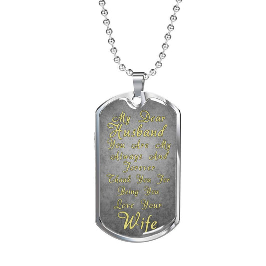 Husband Always And Forever Dog Tag - Omtheo Gifts