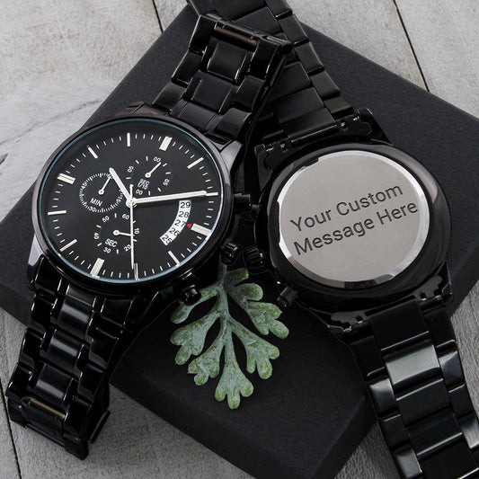 Customized Black Chronograph Watch - Giftagic