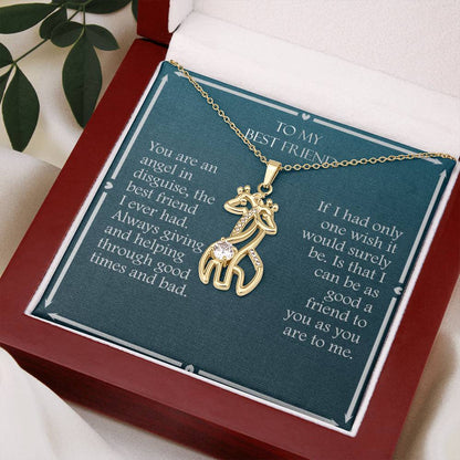 To My Best Friend Graceful Giraffe Necklace, You Are An Angel