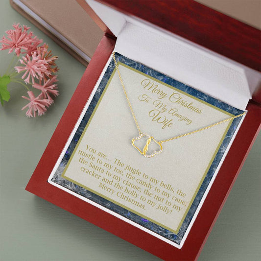 Merry Christmas To My Wife Solid Gold Everlasting Love Necklace